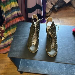 Olive lace up sandals